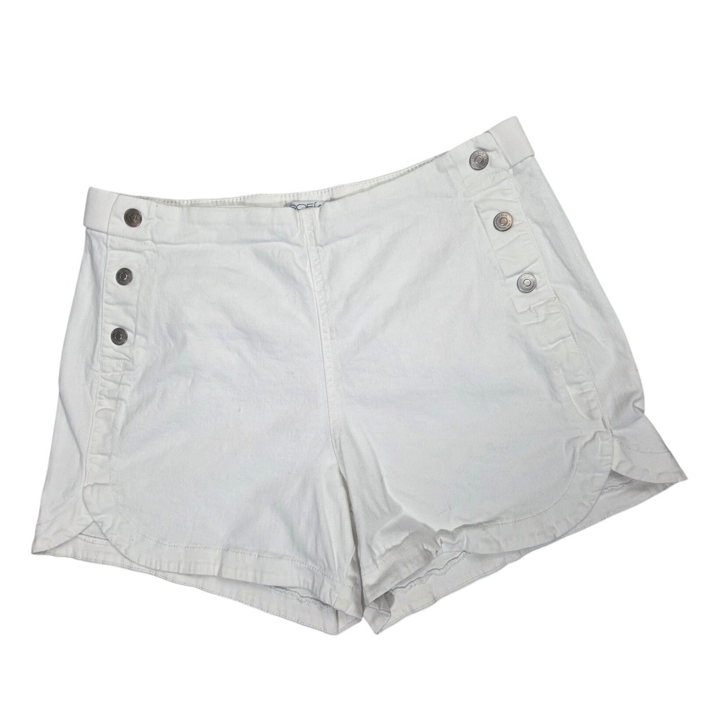 Sofia Jeans by Sofia Vergara Julieta White Button Detail Denim Shorts Womens 12
